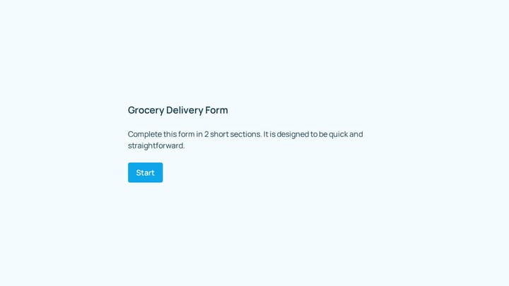 Grocery Delivery Form preview