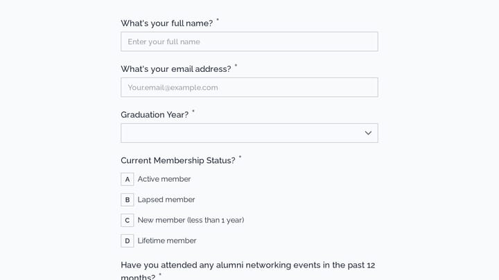 Alumni Association Member Engagement Survey preview