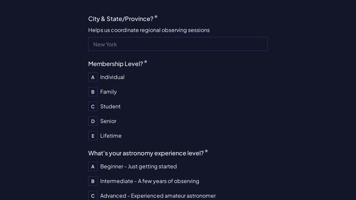 Astronomy Club Member Directory preview