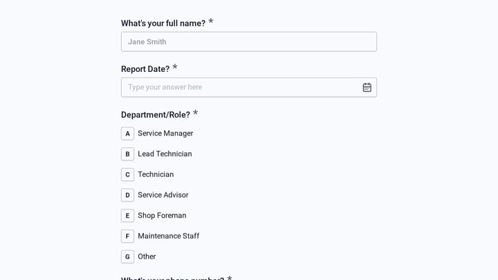 Diagnostic Equipment Failure Report preview