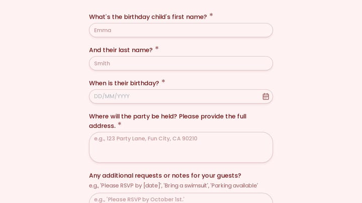 Birthday Party Invitation preview