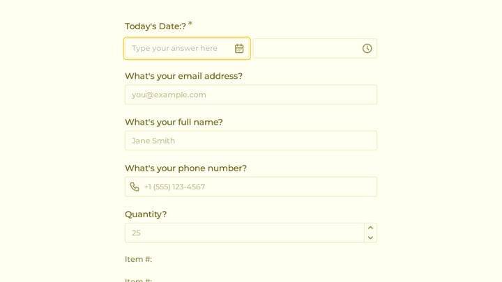 Wholesale Purchase Order Form preview