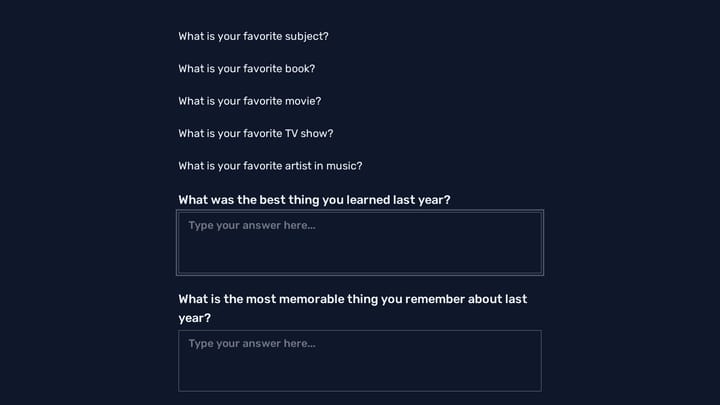 Student Interest Survey Form preview