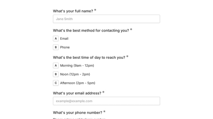 Appointment Form preview