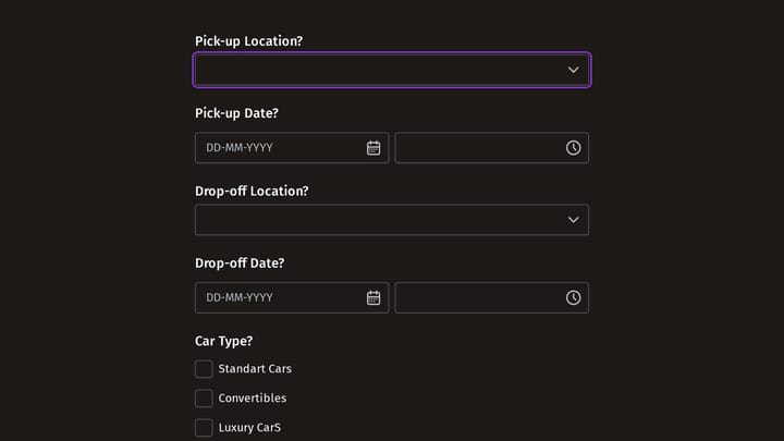 Car Rental Form preview