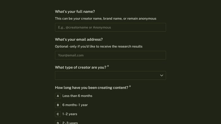 Creator Economy Survey preview