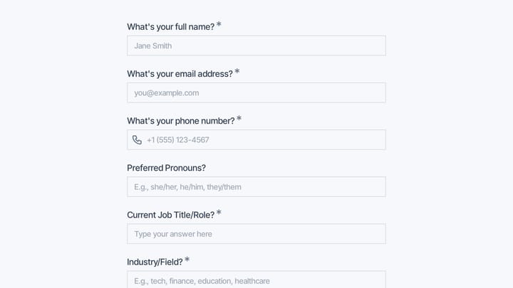 Authenticity Coaching Intake Form preview