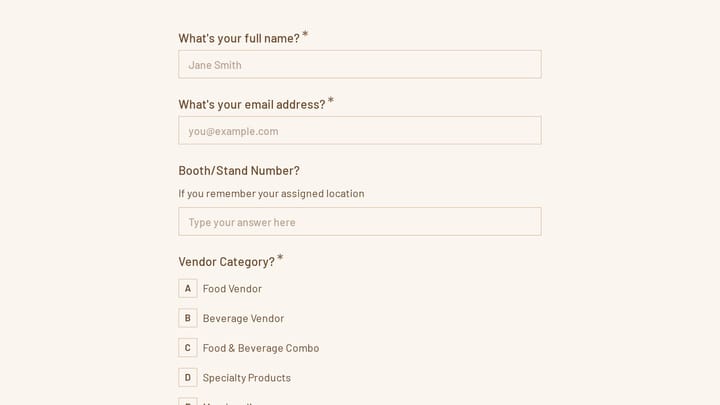 Food & Beverage Festival Vendor Satisfaction Survey preview