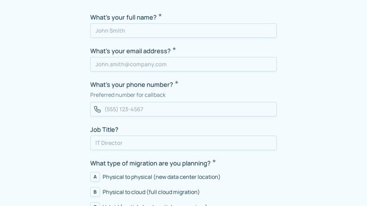 Data Center Migration Callback Request preview