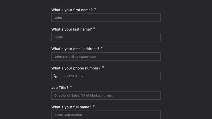 Request a Sales Callback preview
