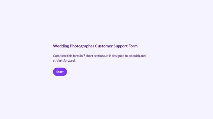 Wedding Photographer Services Quote Form preview