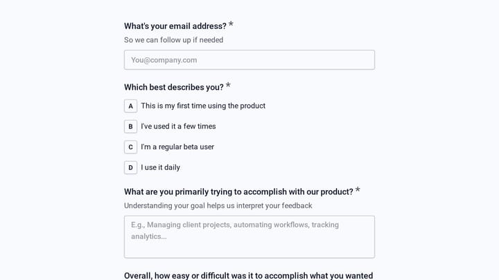 Beta Program Customer Effort Score Survey preview