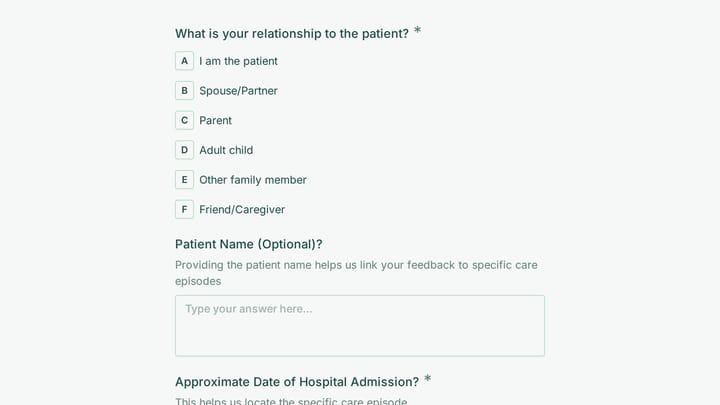 Hospital Sepsis Protocol Patient & Family Survey preview