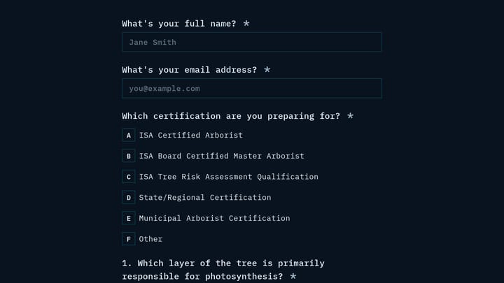 Arborist Certification Practice Test preview