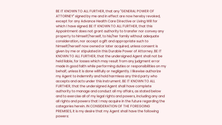 Durable Power of Attorney Form preview