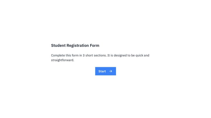 Student Registration Form preview