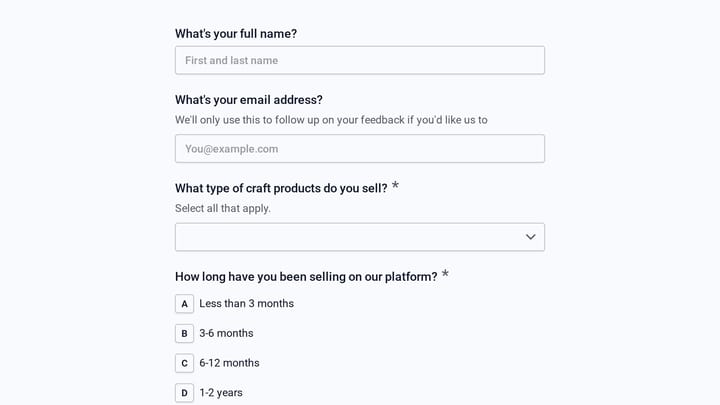 Craft Marketplace Seller Experience Research preview