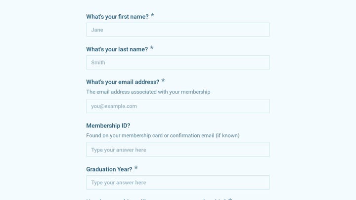 Alumni Membership Pause Request preview