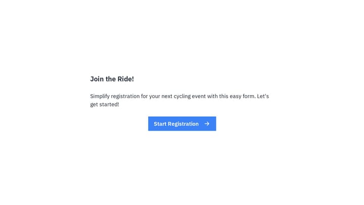 Cycling Registration Form preview