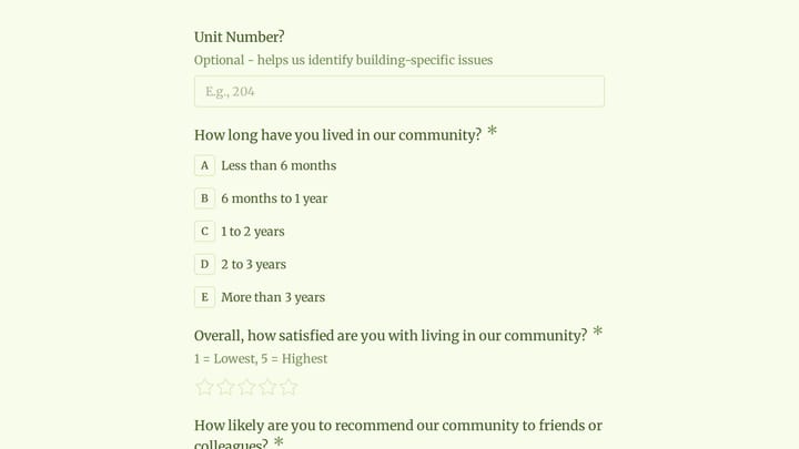 Resident Satisfaction Survey preview