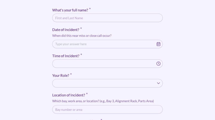 Near Miss & Safety Incident Report preview