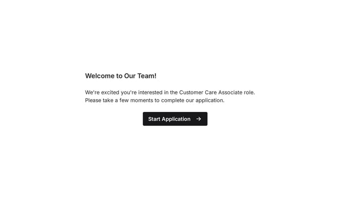 Customer Care Associate Job Application Form preview