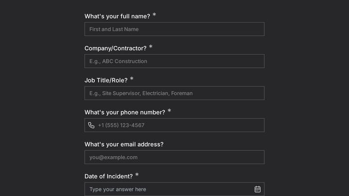 Construction Site Near-Miss Incident Report preview