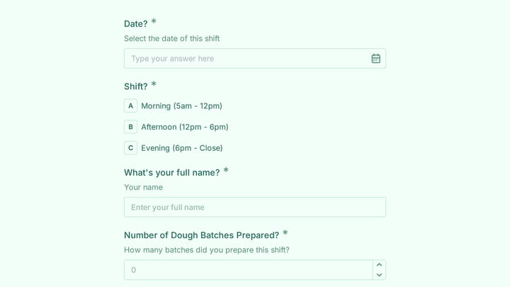 Bagel Shop Daily Operations Log preview