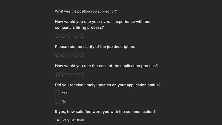 Candidate Feedback Survey Form preview