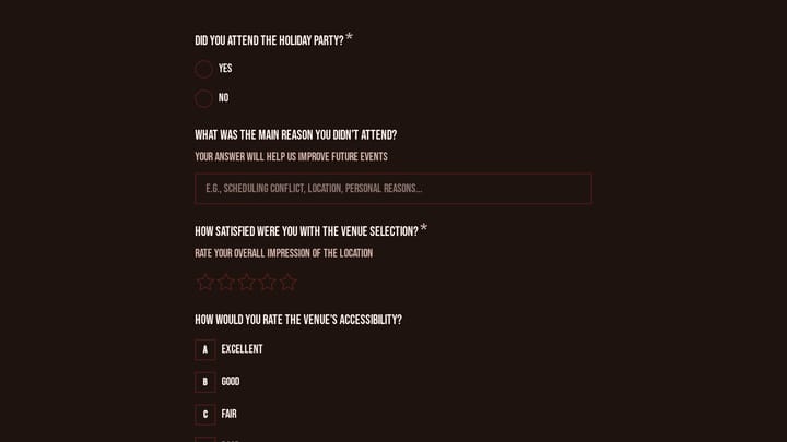 Annual Company Holiday Party Feedback Survey preview