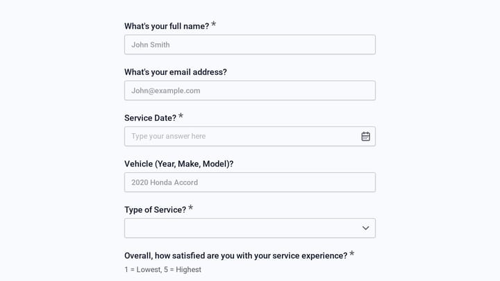 Auto Repair Shop Customer Service Survey preview