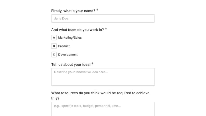 Employee Suggestion Form preview