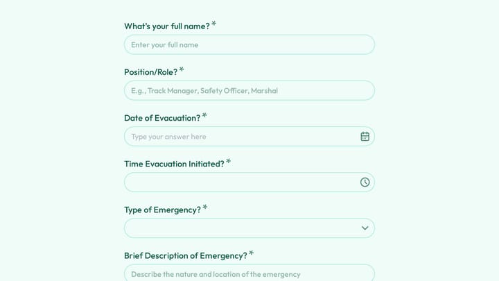 Emergency Evacuation Report preview