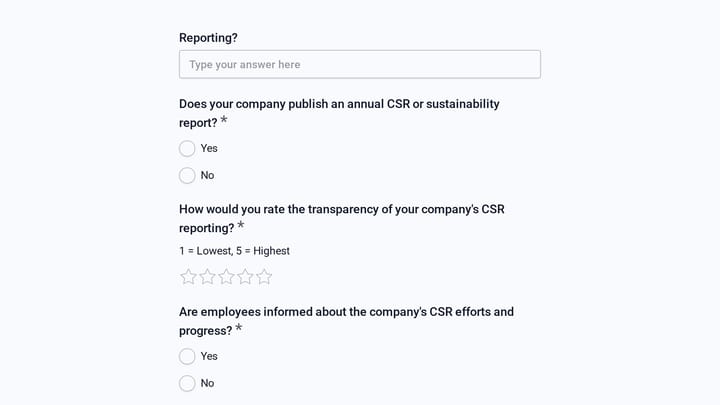 Corporate Social Responsibility (CSR) Survey preview
