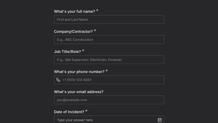 Construction Site Near-Miss Incident Report preview