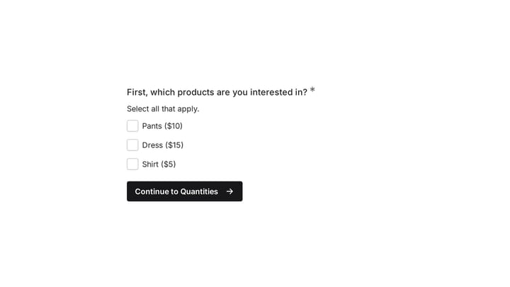 Customizable Order Form preview