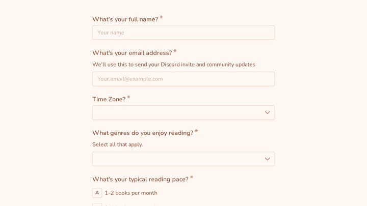 Discord Book Club Application preview