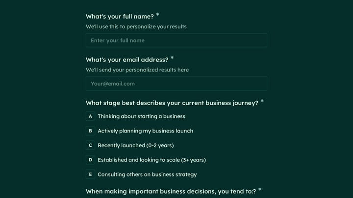 Entrepreneurial Personality Quiz preview