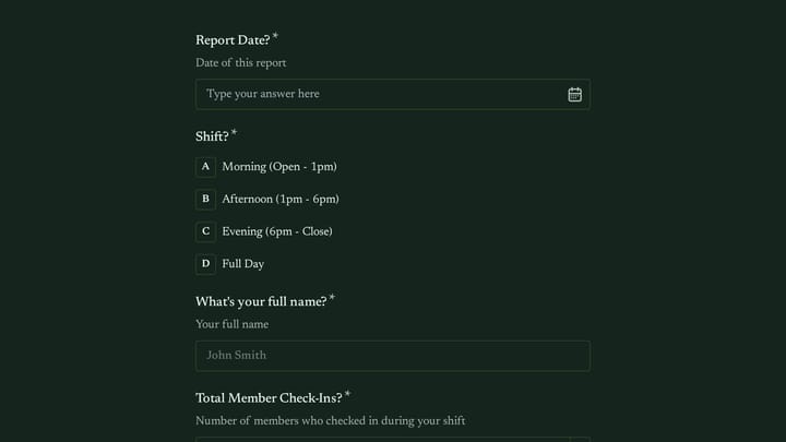 Coworking Space Daily Report preview