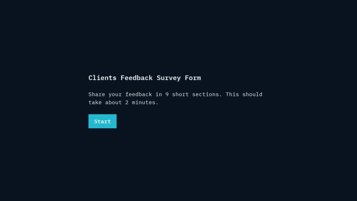 Clients Feedback Survey Form preview