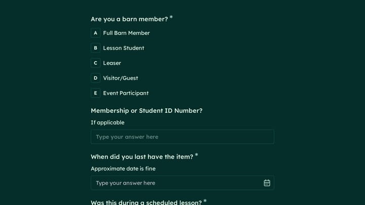Lost Property Claim Form preview