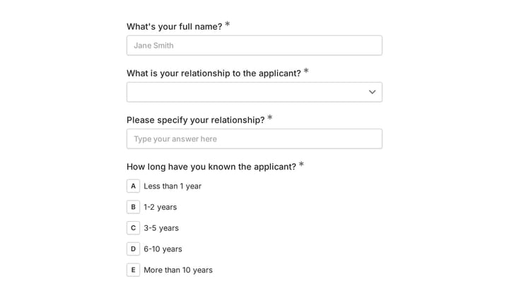 Foster Parent Reference Check preview