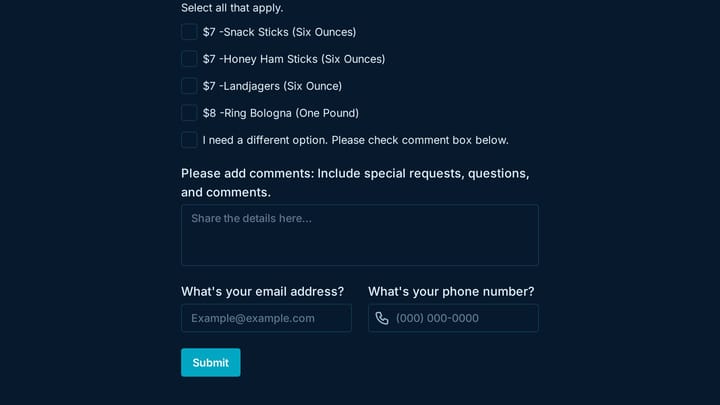 Fruit Sale Form preview