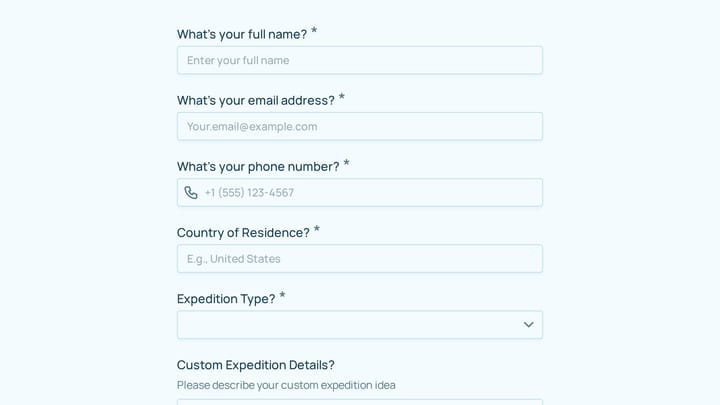 Expedition Guide Booking preview