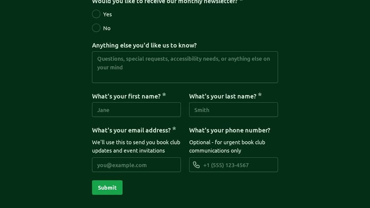 Book Club Network Member Profile preview