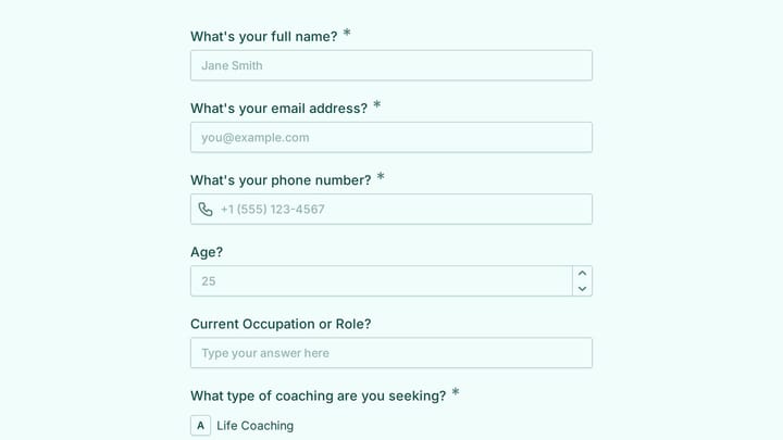 Authentic Success Coaching Intake preview