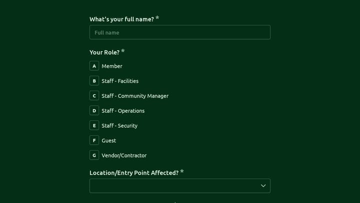 Access Control System Failure Report preview