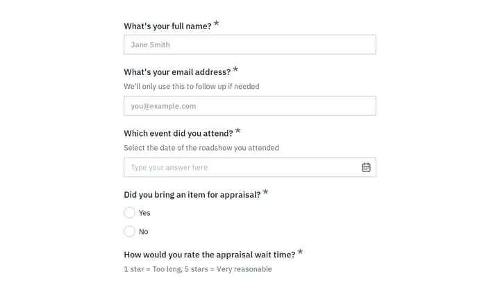 Antiques Roadshow Attendee Survey preview
