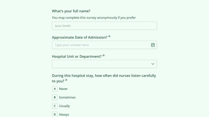 Hospital Patient Experience Survey preview