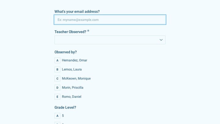 Classroom Observation Survey Form preview